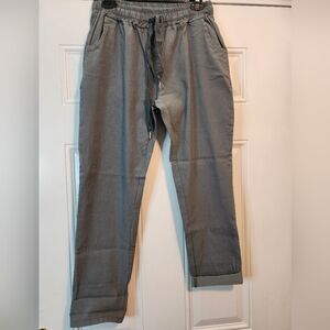 Yolly Gray Casual Drawstring Pants Made In Italy